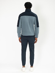 Gym + Coffee Blue Mens Half Quarter Zip Polar Fleece - Image 7 of 11