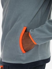 Gym + Coffee Blue Mens Half Quarter Zip Polar Fleece - Image 9 of 11
