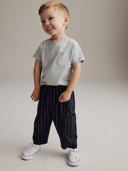 Navy/White Cosy Pull On Smart Trousers (3mths-7yrs) - Image 2 of 6