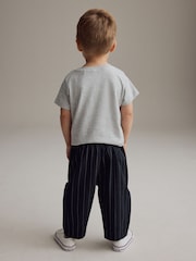 Navy/White Cosy Pull On Smart Trousers (3mths-7yrs) - Image 3 of 6