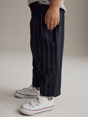 Navy/White Cosy Pull On Smart Trousers (3mths-7yrs) - Image 4 of 6