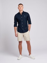 U.S. Polo Assn. Blue Linen Blend Mens Shirt - Image 3 of 7