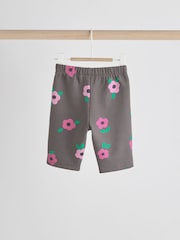 Grey/Pink Flower Print Baby Sweatshirt and Joggers Set - Image 10 of 16