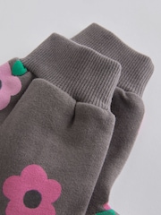Grey/Pink Flower Print Baby Sweatshirt and Joggers Set - Image 15 of 16