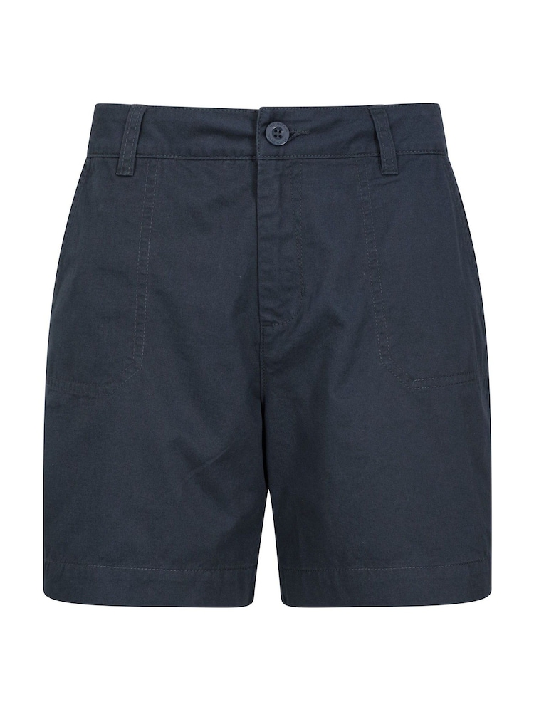 Blau - Mountain Warehouse Damen Bayside Shorts aus 100% Baumwolle - Bild 1 von 5 Blau - Mountain Warehouse Damen Bayside Shorts aus 100% Baumwolle - Bild 1 von 5