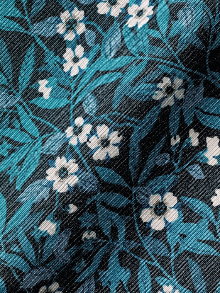 Charles Tyrwhitt Green Slim Fit Liberty Fabric Floral Print 100% Cotton Shirt - Image 7 of 7