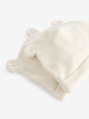 Cream Velour Baby Beanie Hats 2 Pack (0-12mths) - Image 3 of 4
