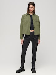 Superdry Green 100% Cotton Embellished Military Jacket - Image 2 of 6