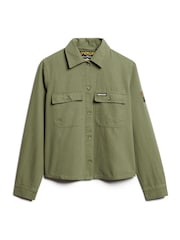 Superdry Green 100% Cotton Embellished Military Jacket - Image 4 of 6