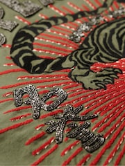 Superdry Green 100% Cotton Embellished Military Jacket - Image 6 of 6