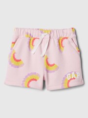 Gap Pink Rainbow Logo Graphic Pull On Baby Shorts (Newborn-5yrs) - Image 1 of 2