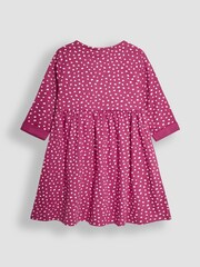 JoJo Maman Bébé Raspberry Pink Bunny Appliqué Button Front Dress - Image 2 of 3