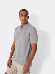 Crew Clothing Grey 100% Cotton Pique Polo Shirt - Image 1 of 5
