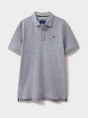 Crew Clothing Grey 100% Cotton Pique Polo Shirt - Image 4 of 5