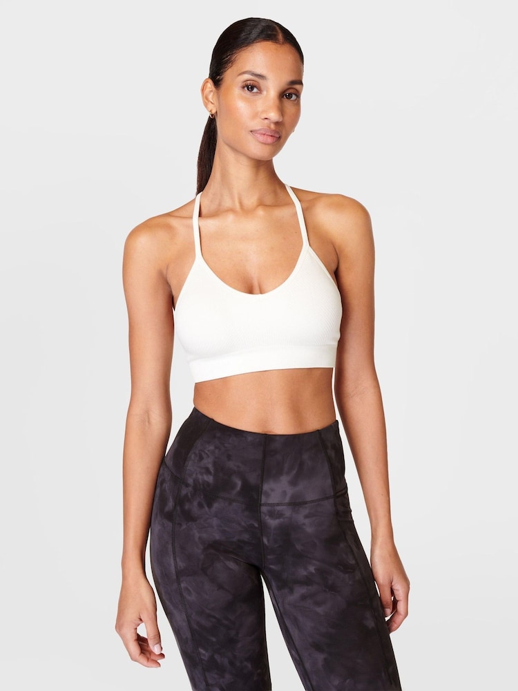 Sweaty Betty Lily White Mindful Flex Seamless Yoga Bra - Image 1 of 7