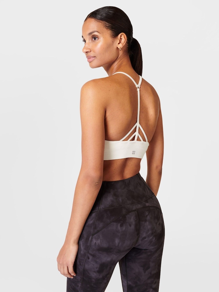 Sweaty Betty Lily White Mindful Flex Seamless Yoga Bra - Image 2 of 7