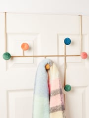 Oliver Bonas Gold Large Metal And Velvet Multi Over Door Hook - Image 1 of 4