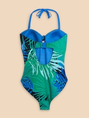 White Stuff Green Belle Bandeau Swimsuit - Image 5 of 7
