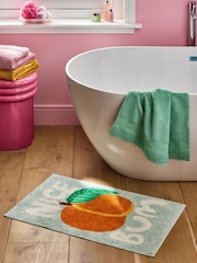 Eleanor Bowmer Peach Nice Bum Slogan 100% Cotton Bath Mat - Image 1 of 3