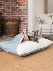 Lords and Labradors Duck Egg Spot 100% Cotton Sleepy Burrows Dog Bed - Image 2 of 5