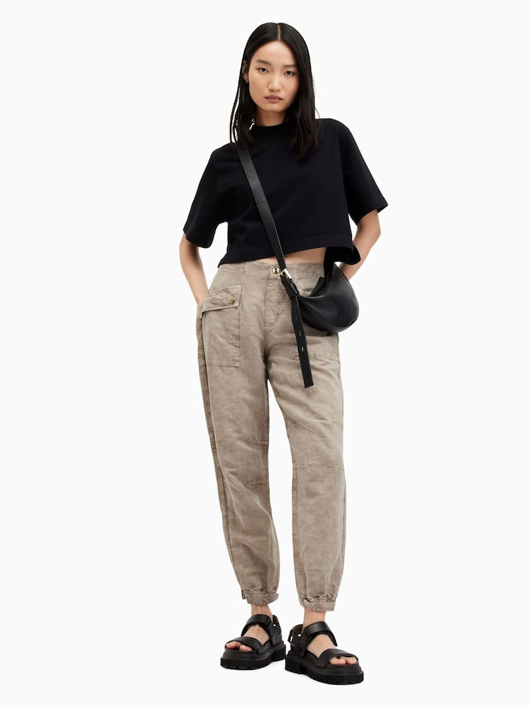 AllSaints Nude Val Trousers - Image 1 of 8