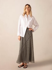 Ro&Zo Black Stripe Seam Detail Maxi Skirt - Image 1 of 4