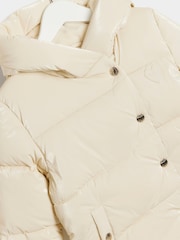 River Island Cream Girls Heart Padded Puffer Coat - Image 2 of 3