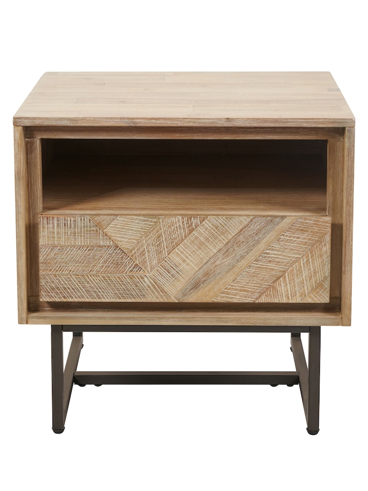 Pacific Natural Marca Acacia Wood Bedside Unit - Image 2 of 6