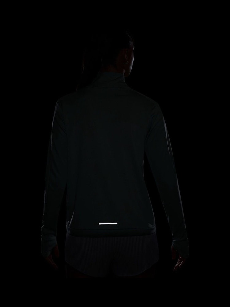 Nike Light Green Swoosh Half Zip Long Sleeve Running Top - Image 4 of 4