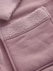 Pink - Cord Dressing Gown with Borg Lining - Bild 7 von 8