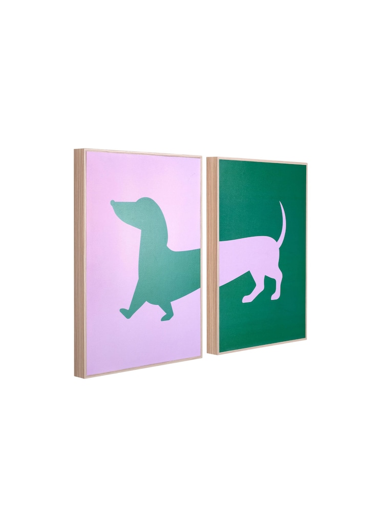 pt, Set of 2 Purple/Green Dachshund Wall Art Set - Image 3 of 3 pt, Set of 2 Purple/Green Dachshund Wall Art Set - Image 3 of 3