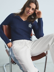 Navy Cable Knit Jumper - Image 1 of 4
