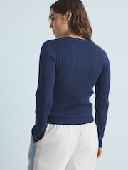 Navy Cable Knit Jumper - Image 3 of 4
