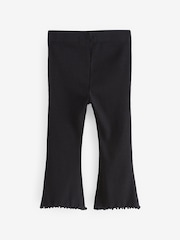 Black Ribbed Flare Leggings 3 Pack (3mths-7yrs) - Image 3 of 6