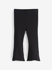 Black Ribbed Flare Leggings 3 Pack (3mths-7yrs) - Image 5 of 6