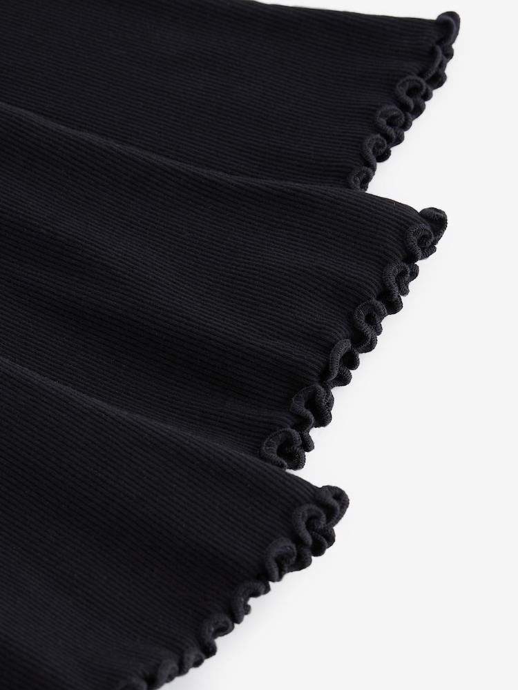Black Ribbed Flare Leggings 3 Pack (3mths-7yrs) - Image 6 of 6