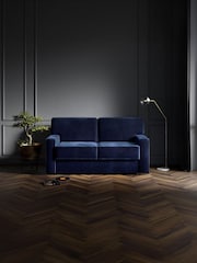 Jay-Be Luxe Velvet Royal Blue Linea 2 Seater Sofa Bed - Image 1 of 6