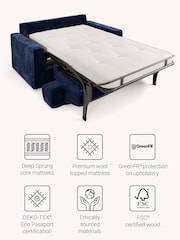 Jay-Be Luxe Velvet Royal Blue Linea 2 Seater Sofa Bed - Image 3 of 6