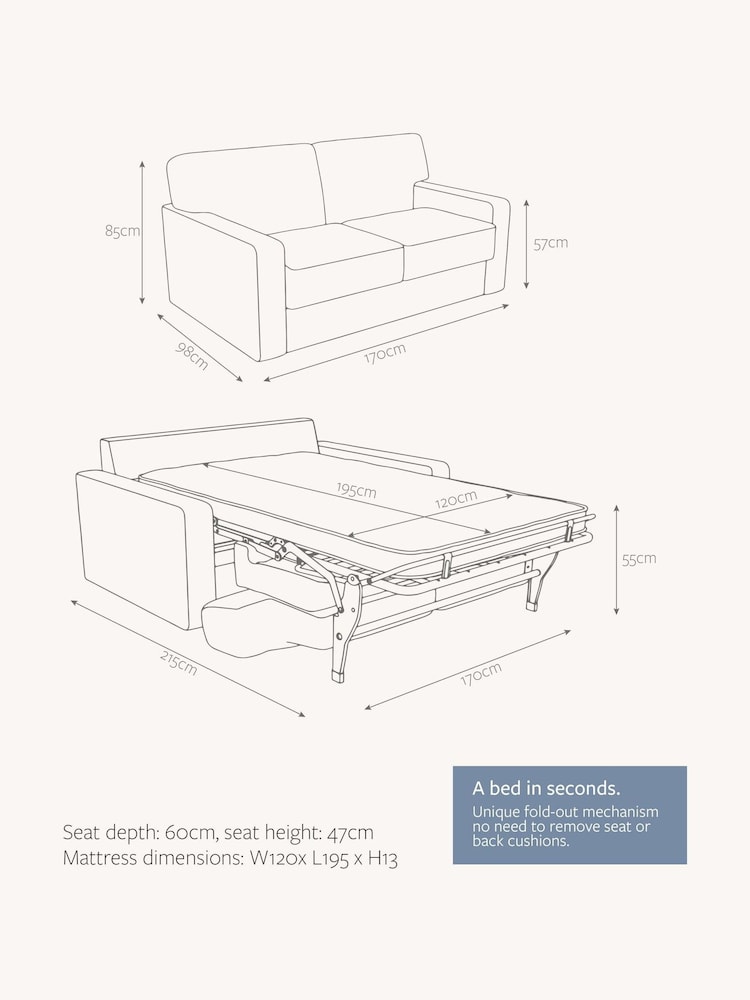 Jay-Be Luxe Velvet Royal Blue Linea 2 Seater Sofa Bed - Image 6 of 6