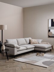 Barker and Stonehouse Neutral Titan Woven RHF Chaise Sofa - Image 1 of 6