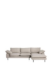 Barker and Stonehouse Neutral Titan Woven RHF Chaise Sofa - Image 3 of 6