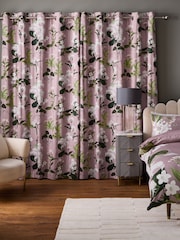 Cortinas de algodão acetinado com estampa floral blackout/térmica 100% algodão - Imagem 4 de 9