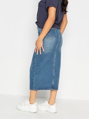 PixieGirl Petite Blue Denim Midi Skirt - Image 2 of 5