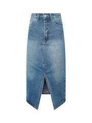 PixieGirl Petite Blue Denim Midi Skirt - Image 4 of 5