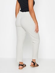M&Co Cream Natural Brown Stripe Print Linen Trousers - Image 2 of 4