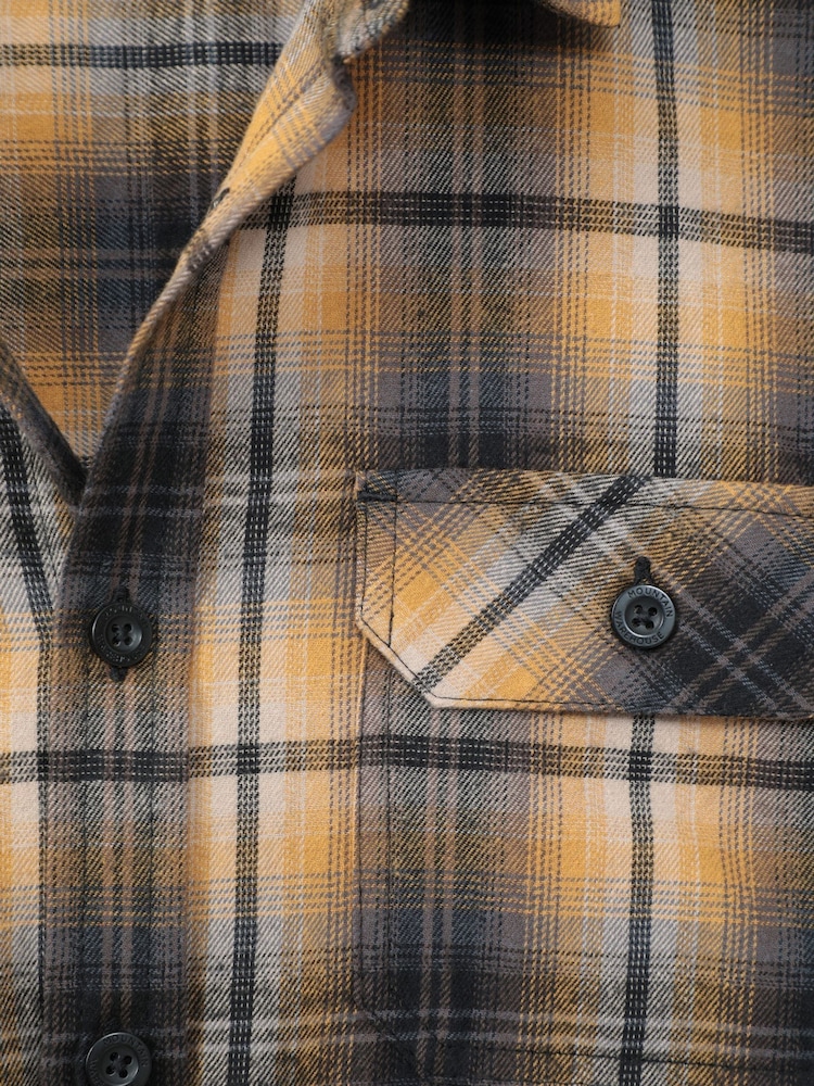 Mountain Warehouse Light Yellow 100% Cotton Trace Mens Flannel Long Sleeve Shirt - Image 5 of 5