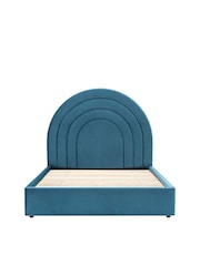 Gallery Home Blue Hawes Upholstered Velvet Bed - Image 1 of 2