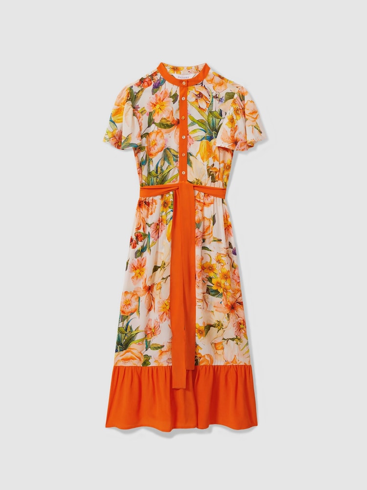 Raishma Silk Floaty Sleeve Midi Dress - Image 2 of 5