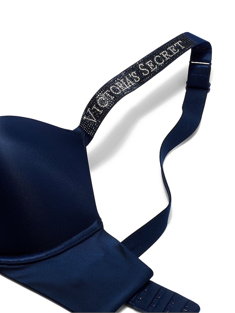 Victoria's Secret Noir Navy Blue Add 2 Cups Push Up Bombshell Shine Strap Bra - Image 3 of 3 Victoria's Secret Noir Navy Blue Add 2 Cups Push Up Bombshell Shine Strap Bra - Image 3 of 3