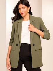 Khakigrün - Lipsy Gerippter Blazer aus Jersey - Bild 1 von 4
